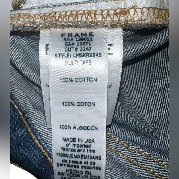 Frame Denim Le Mini Skirt Tassel Edges Frayed Raw Hem Size 27 - Picture 5 of 6